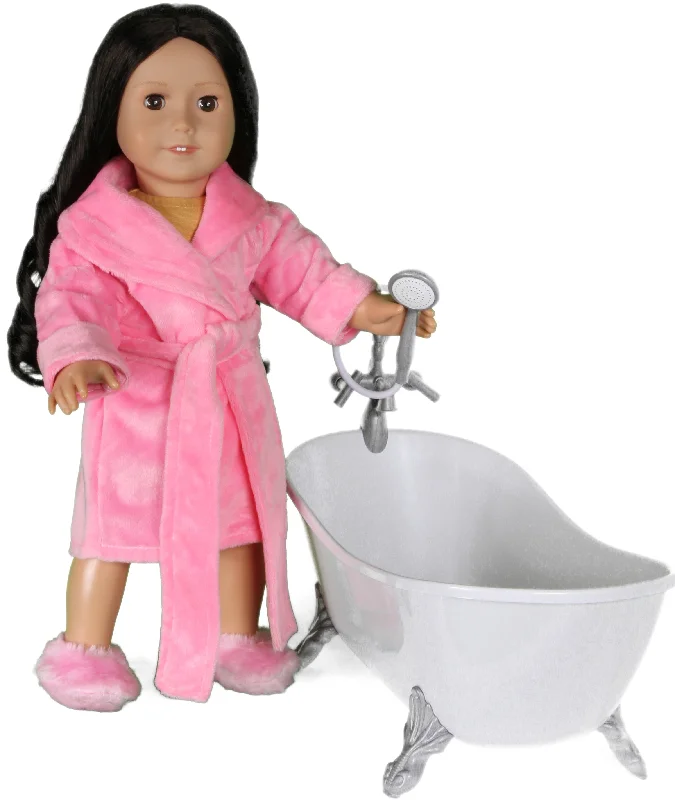 Role-playing dollhouse with adjustable furniture-51  Pink Bathrobe