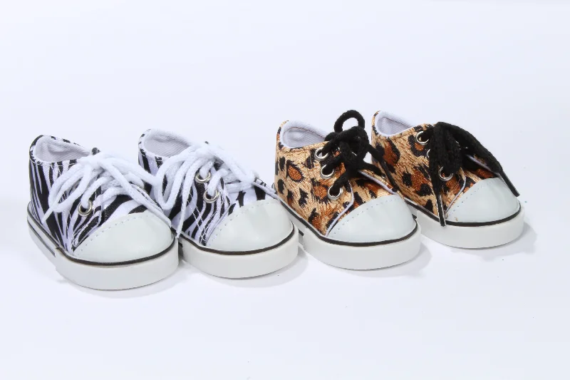 Kid-friendly role-playing dollhouse with safety features-Animal Print Sneakers