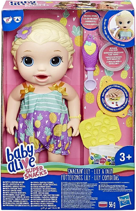 Role-playing dollhouse for creative pretend games-Baby Alive Super Snacks Snackin' Lily - Blonde Hair