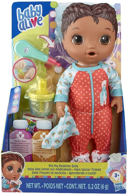 Large multi-room role-playing dollhouse for group play-Baby Alive E6941 Mix My Medicine Baby Doll, Llama Pyjamas