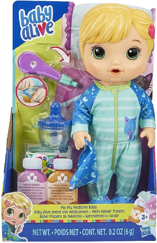 Interactive role-playing dollhouse with sounds and lights-Baby Alive E6937 Mix My Medicine Baby Doll, Kitty-Cat Pyjamas