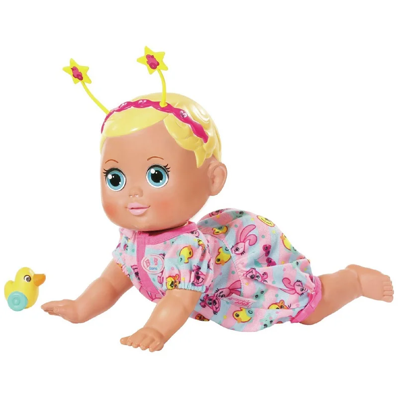 Colorful doll house with fun designs for children-BABY Born 825884 Funny Faces – Crawling Baby Interactive Doll 36cm