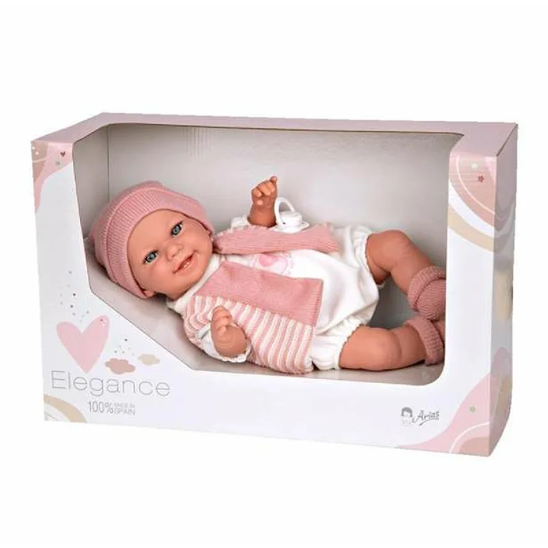 Wooden mini doll house for collectors and children-Baby doll Arias Elgance 35 cm