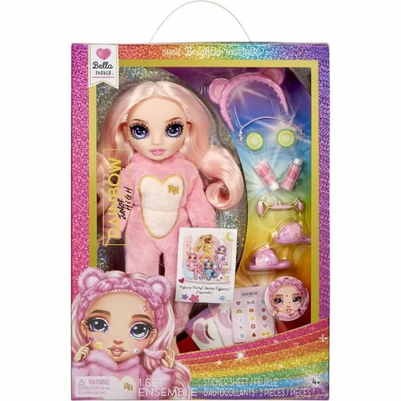 Doll house with multiple levels for enhanced playtime-Baby doll Rainbow High Pajama Party Bella (Pink)