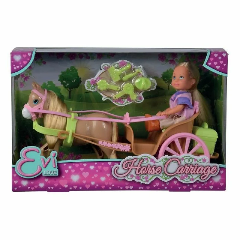 Modern-style doll house with contemporary furniture-Baby doll Simba Evi Love Horse Carriage