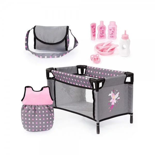 Themed role-playing dollhouse for holiday play-Bayer Care 11-in-1 Care Accessory Set - Pink & Grey