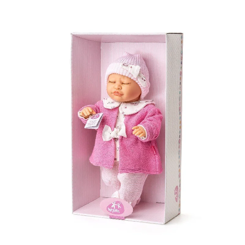 Doll house with a loft and modern design-Berjuan Doll 900 Pink Dormilon 40 cm