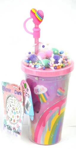 Traditional role-playing dollhouse with classic design-Pom Pom Cool Cup Rainbow