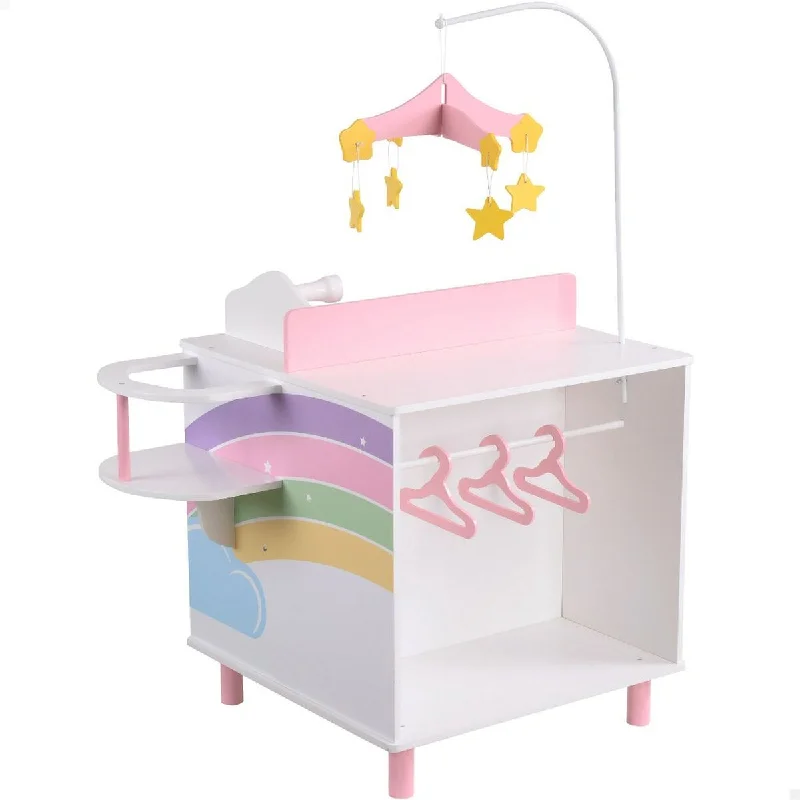 Wooden miniature role-playing dollhouse for kids and collectors-Changing table for dolls Teamson 4 Pieces 61 x 92,5 x 47,5 cm