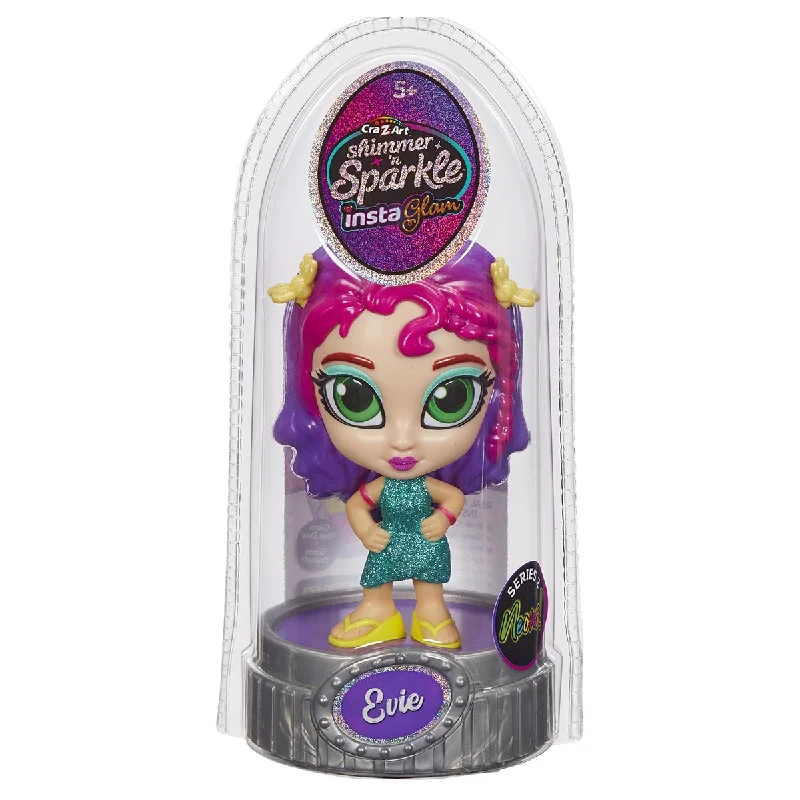 Playset role-playing dollhouse for pretend play-Shimmer 'n Sparkle InstaGlam Series 2 Neon Evie Doll