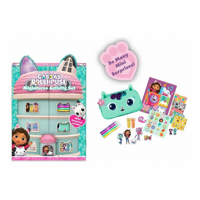 High-end doll house with luxury furniture and accessories-Colouring Activity Box Gabby's Dollhouse