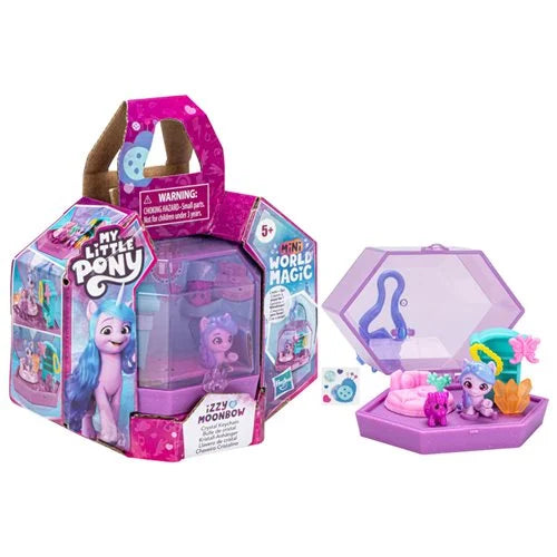 Colorful wooden role-playing dollhouse for vibrant fun-My Little Pony Mini World Magic Crystal Keychain Izzy Moonbow Playset