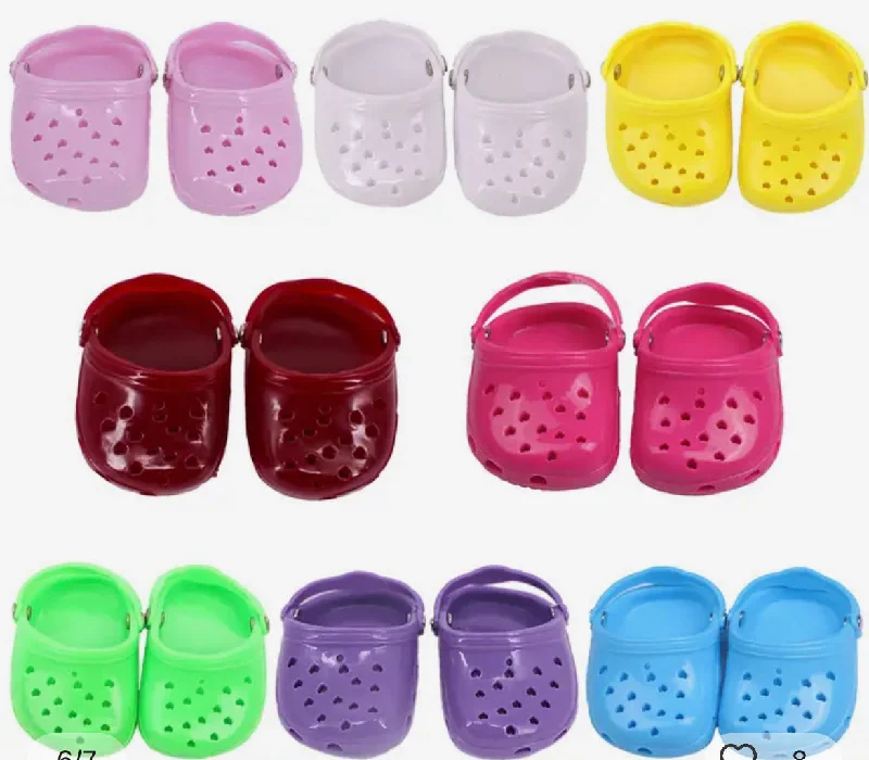 DIY role-playing dollhouse for crafting enthusiasts-Cute Crocs With 8 Different Colors Made to Fit Popular 18 Inch Dolls