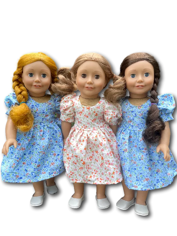 Role-playing dollhouse with educational features-Cute Flower Print Dresses Made to Fit Popular 18 Inch Dolls