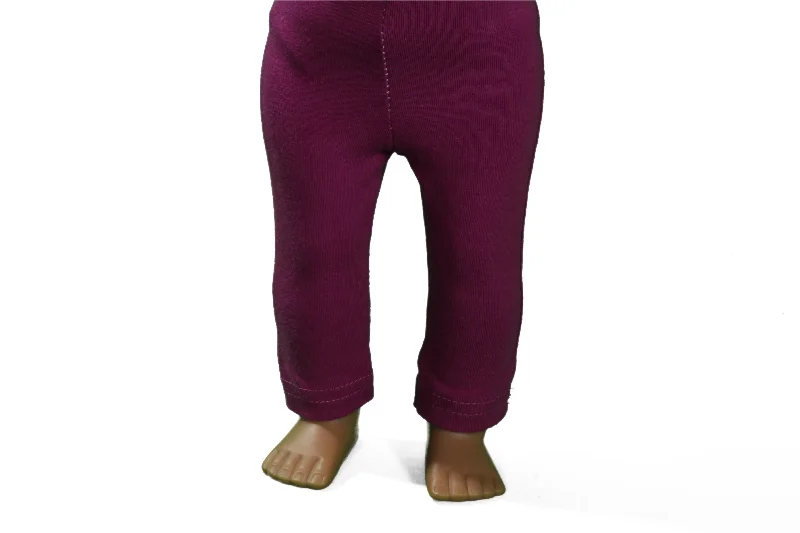 Victorian-inspired role-playing dollhouse for classic play-Dark  Red Violet/Purple Leggings