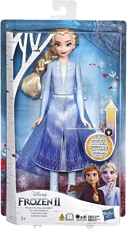 Modern-style doll house with contemporary furniture-Disney Frozen Elsa Magical Swirling Adventure Fashion Doll That Lights Up