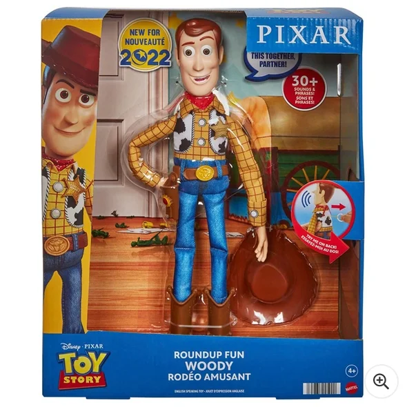 Role-playing dollhouse with dolls and accessories-Disney Pixar Toy Story Roundup Fun Talking Woody Doll