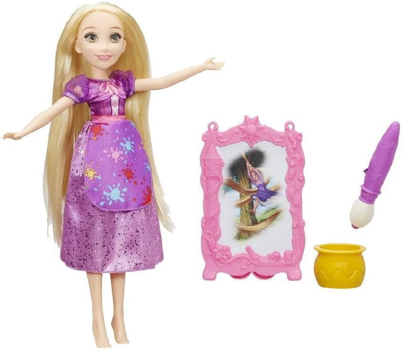 Eco-friendly wooden role-playing dollhouse with non-toxic paint-Disney Princess Water Reveal Canvas Rapunzel's Doll