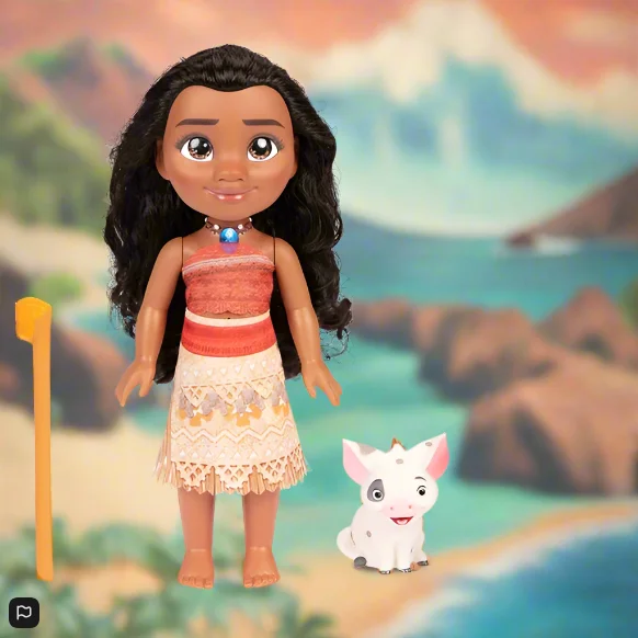 Eco-friendly wooden role-playing dollhouse with non-toxic paint-Disney Princess Moana Singing Toddler 35.5cm Doll