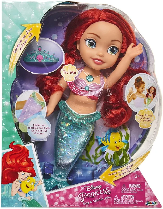 Eco-friendly wooden doll house for sustainable play-Disney Princess Sing & Sparkle Ariel Doll 35 cm