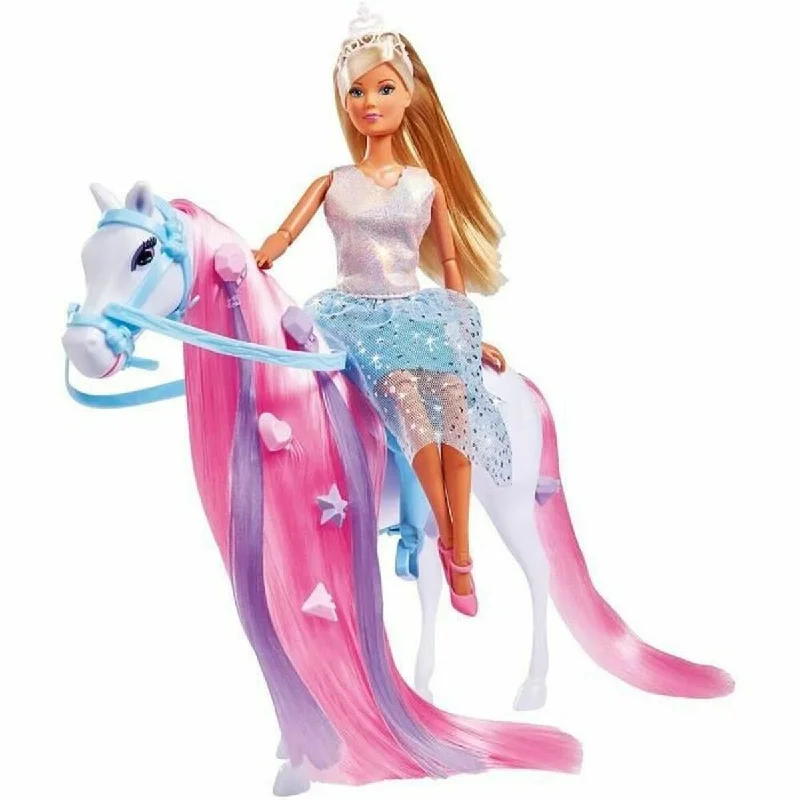 Doll house with built-in play features and accessories-Doll Simba Steffi Love Princess 29 cm Horse