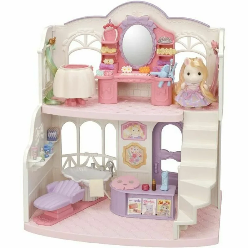 Miniature role-playing dollhouse with tiny furniture-Doll's House Sylvanian Families The Pony Hair Salon