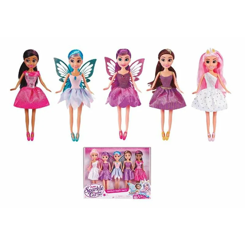 Interactive role-playing dollhouse for imaginative play-Dolls Set Sparkle Girlz 5 Pieces 25 cm Princess