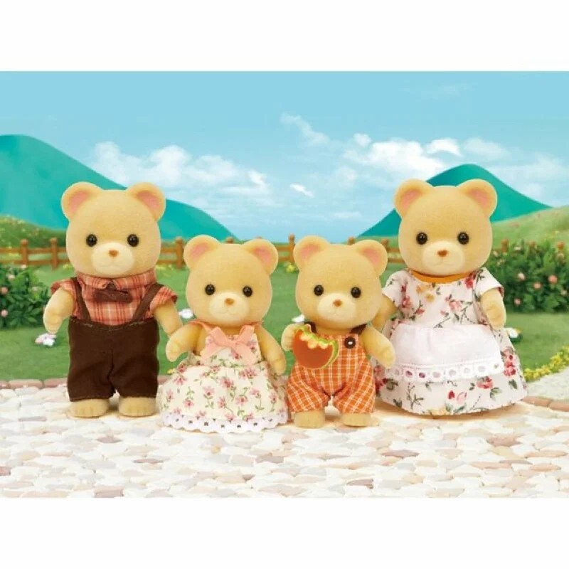 Gender-inclusive role-playing dollhouse for diverse play-Dolls Sylvanian Families Bear family