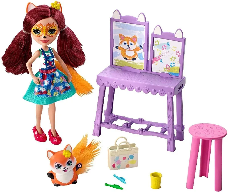 Portable role-playing dollhouse for on-the-go play-Enchantimals GBX03 Art Studio Playset with Felicity Fox Doll