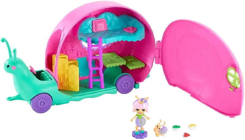 Simple role-playing dollhouse for young children-Enchantimals GCT42 Petal Park Slow-Mo Camper Vehicle Playset