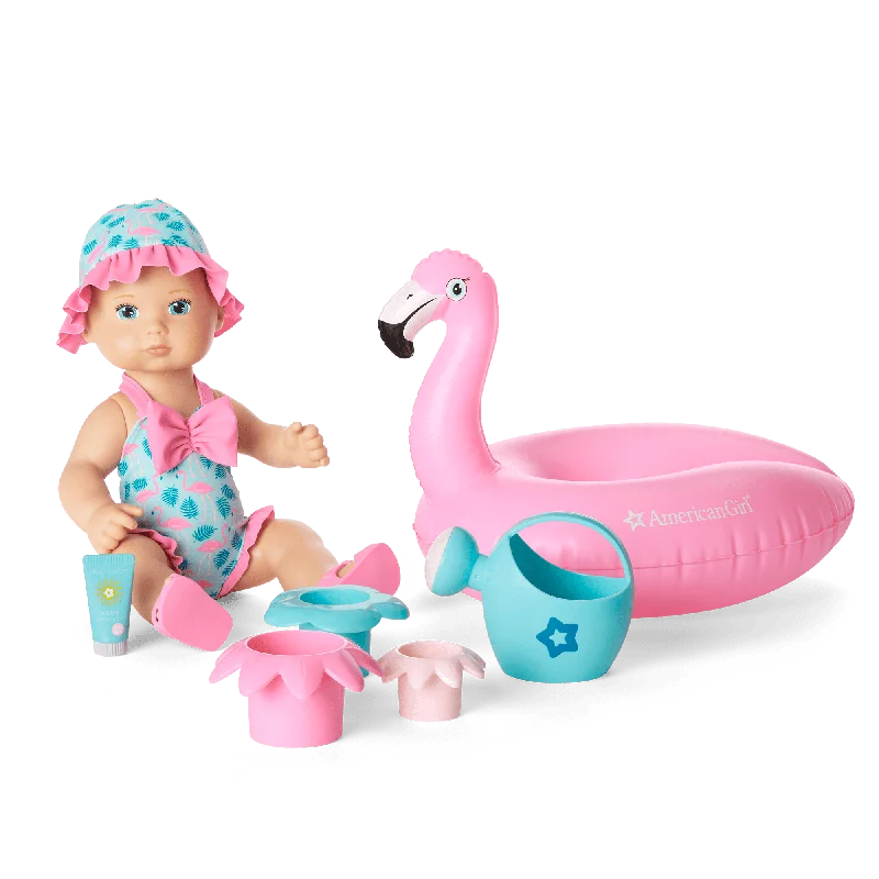 Role-playing dollhouse with a play kitchen and appliances-Flamingo Fun Play Set (Bitty Baby® Splash™)