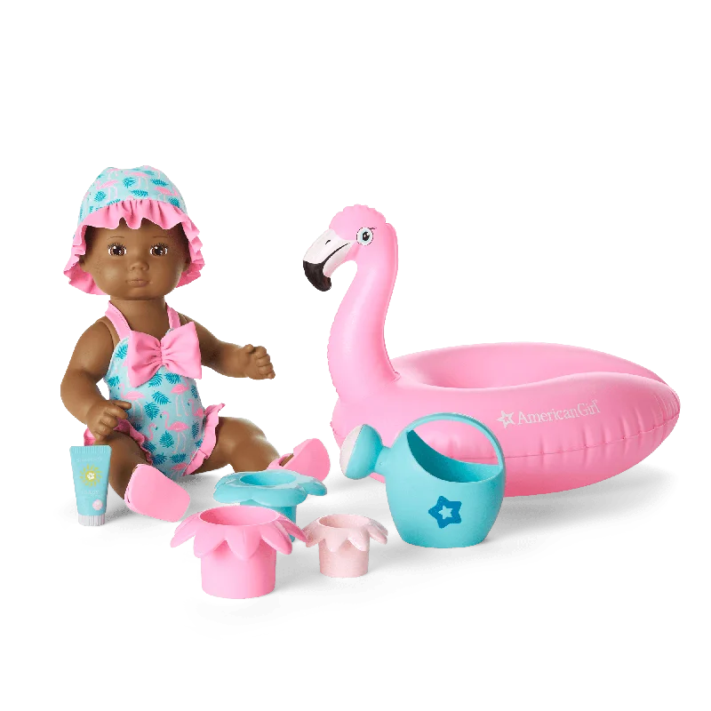 Classic role-playing dollhouse with a garden area-Flamingo Fun Play Set (Bitty Baby® Splash™)