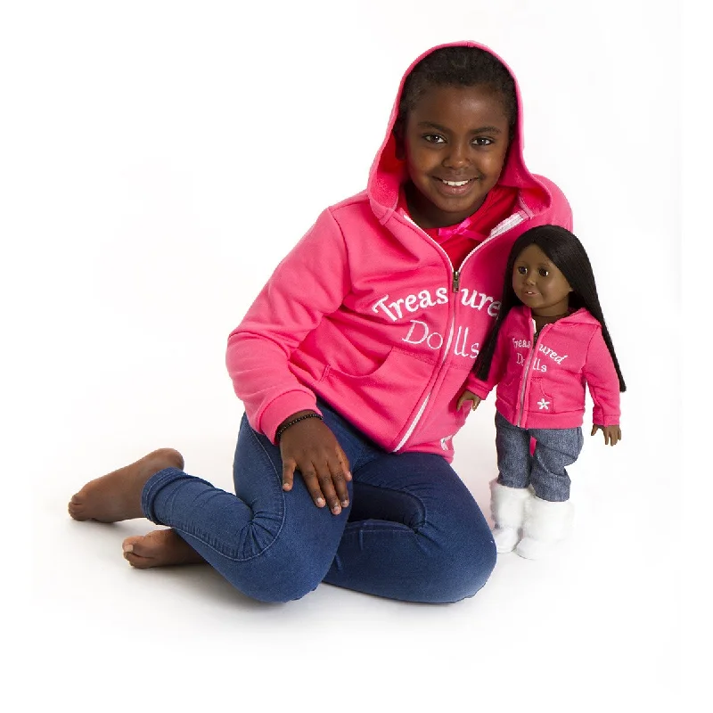 High-end role-playing dollhouse for collectors-STYLISH MATCHING HOODIES FOR GIRL AND DOLL