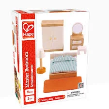 Dollhouse furniture set for role-playing adventures-HAPE MASTER BEDROOM