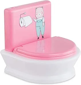 Role-playing dollhouse with playhouse design-Interactive Toilet, Accessory for 30 and 36 cm dolls, 3 years and above