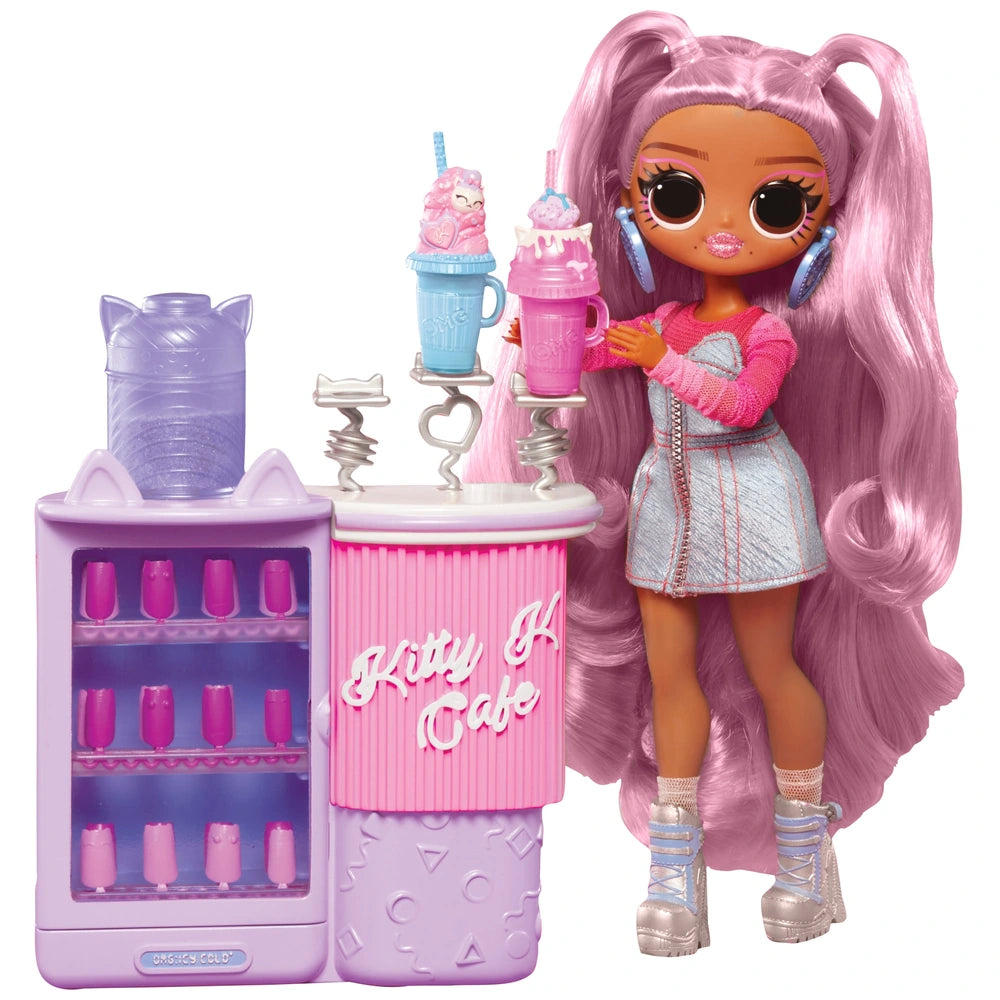 Retro-style role-playing dollhouse for nostalgic play-L.O.L. Surprise! O.M.G. Sweet Nails Kitty K Café Set