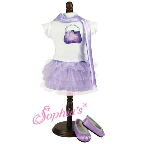 Retro-style role-playing dollhouse for nostalgic play-SUMMERS LAVENDER TUILLE OUTFIT