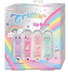 Role-playing dollhouse with holiday decorations for themed play-Critter Lip Balm Rainbow Beauties Set