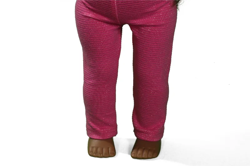 Simple role-playing dollhouse for young children-Magenta Sparkle Leggings