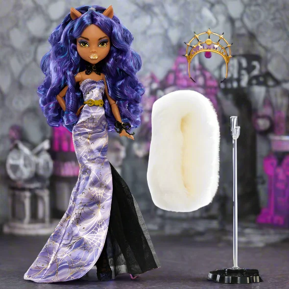 Role-playing dollhouse with a rooftop garden-Monster High Howliday Winter Edition Clawdeen Wolf Doll