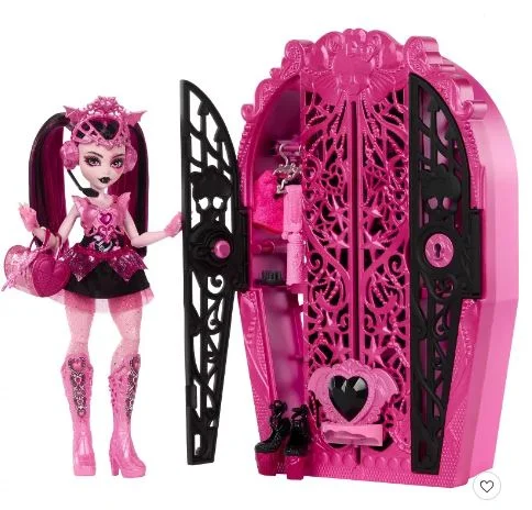 Pink role-playing dollhouse for girly-themed play-MONSTER HIGH SKULLTIMATE SECRETS DRACULAURA