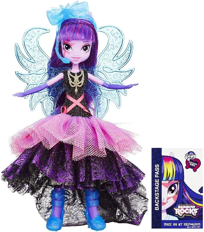 Kid-friendly role-playing dollhouse with safety features-My Little Pony Equestria Girls Rainbow Rocks Deluxe Dress Twilight Sparkle Doll