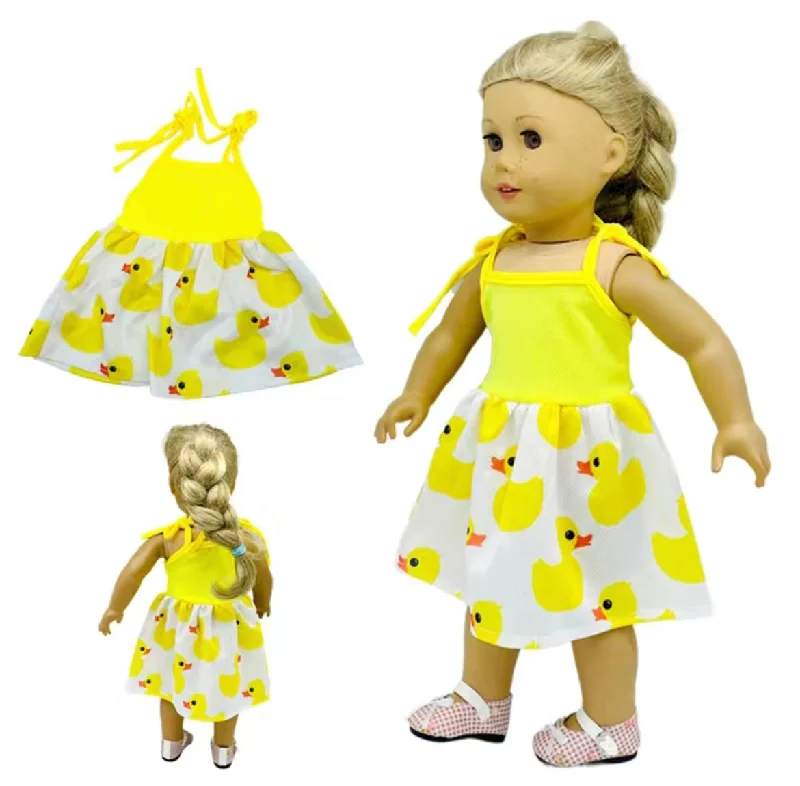 Dollhouse with furniture for role-playing fun-One-Piece Yellow Duck Outfit Made to Fit Popular 18 Inch Dolls