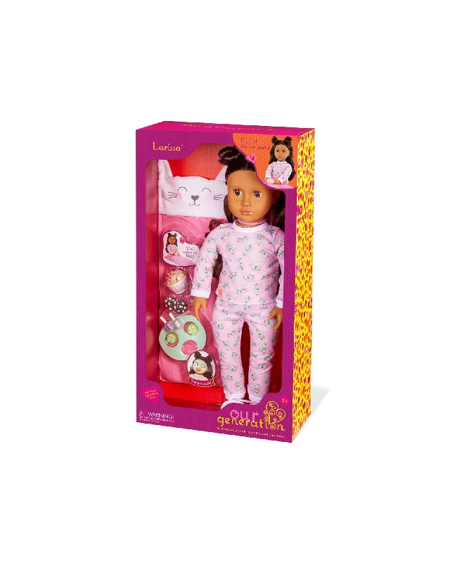 Doll house with nursery, living room, and kitchen areas-Our Generation Activity Sleepover Doll with Sleeping Bag