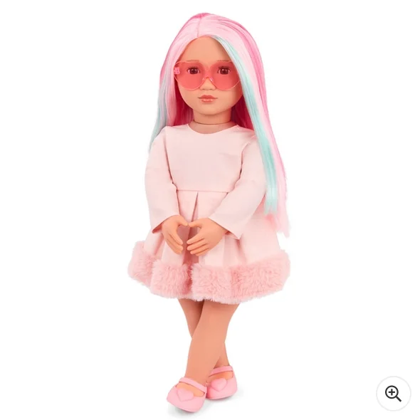 Wooden miniature role-playing dollhouse for kids and collectors-Our Generation Multi-Coloured Hair Rosa Doll