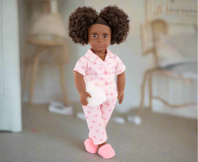 Doll house with removable furniture for customization-Our Generation Tanisha 18-inch Sleepover Doll in Matching Pink PJs