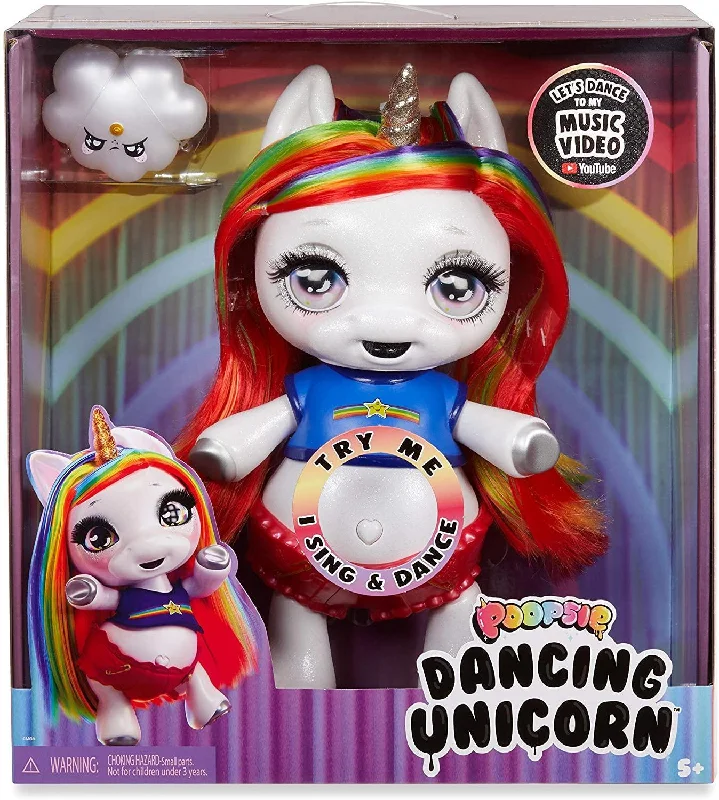 DIY role-playing dollhouse for crafting enthusiasts-Poopsie 571162E7C Dancing Rainbow Brightstar – Dancing & Singing Unicorn Doll