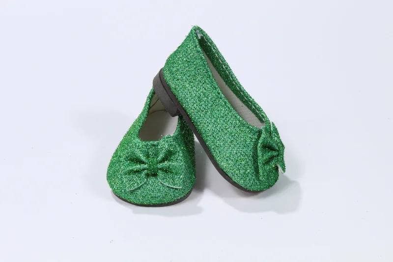 Simple role-playing dollhouse for early childhood play-Pretty Irish Green Glitter Flats