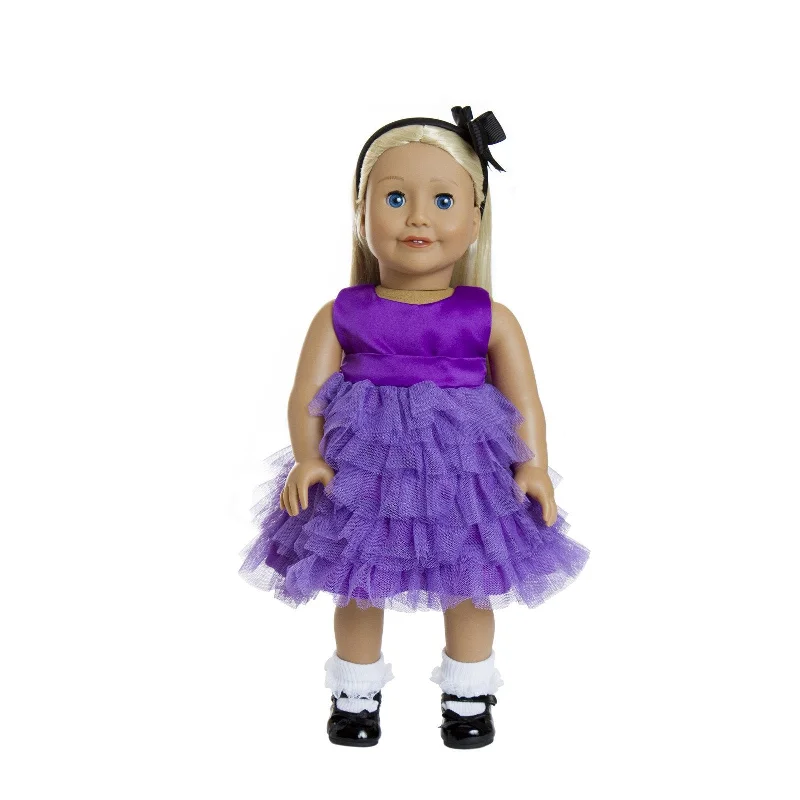 Custom-made role-playing dollhouse for special gifts-Purple Party Dress