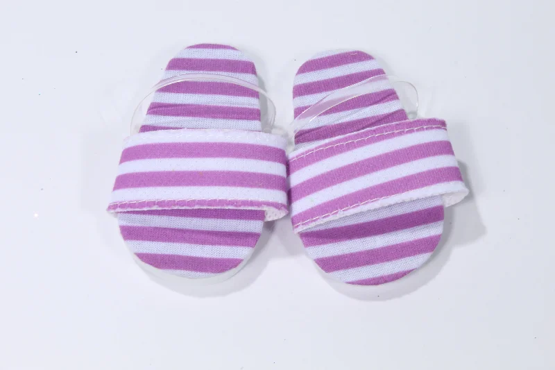 High-end role-playing dollhouse for collectors-Purple Striped Flip Flops